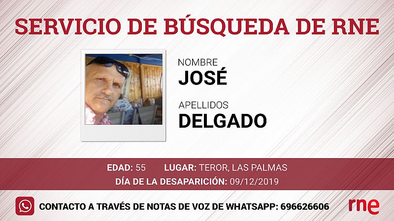Servicio de búsqueda - José Delgado, desaparecido en Teror, Las Palmas - Escuchar ahora