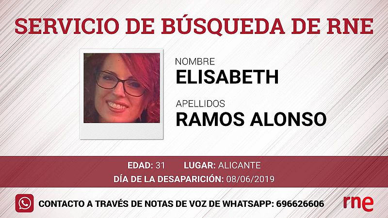 Servicio de búsqueda - Elisabeth Ramos Alonso, desaparecida en Alicante - Escuchar ahora