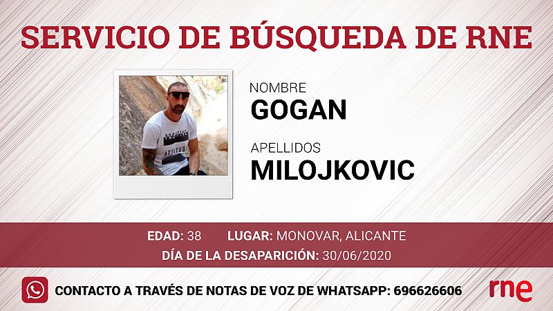 Servicio de búsqueda - Gogan Milojkovic, desaparecido en Alicante - Escuchar ahora