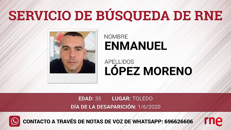 Servicio de búsqueda - Enmanuel López Moreno, desaparecido en Toledo - Escuchar ahora