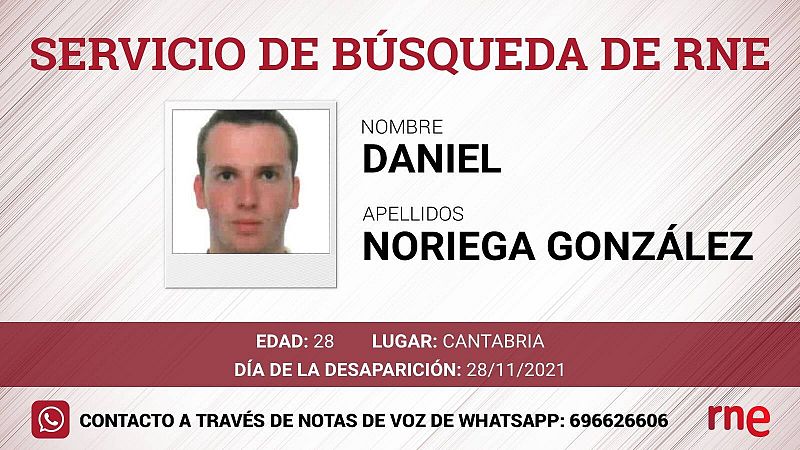 Servicio de búsqueda - Daniel Noriega González, desaparecido en Cantabria - Escuchar ahora