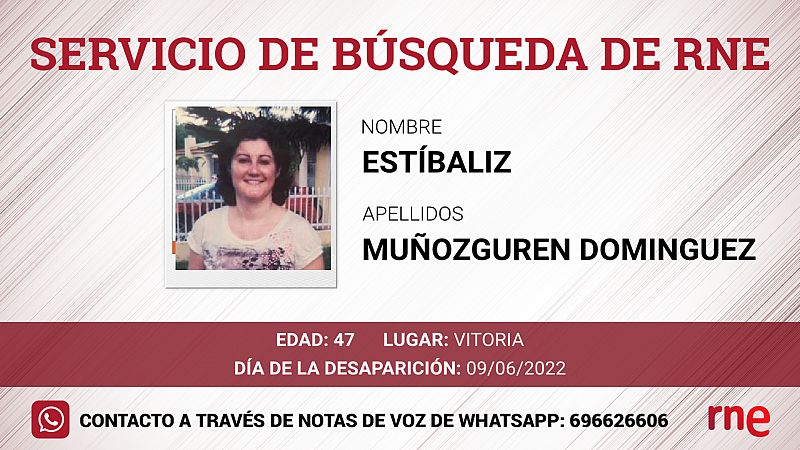 Servicio de bsqueda - Estibaliz Munozguren Domnguez, desaparecida en Vitoria - Escuchar ahora