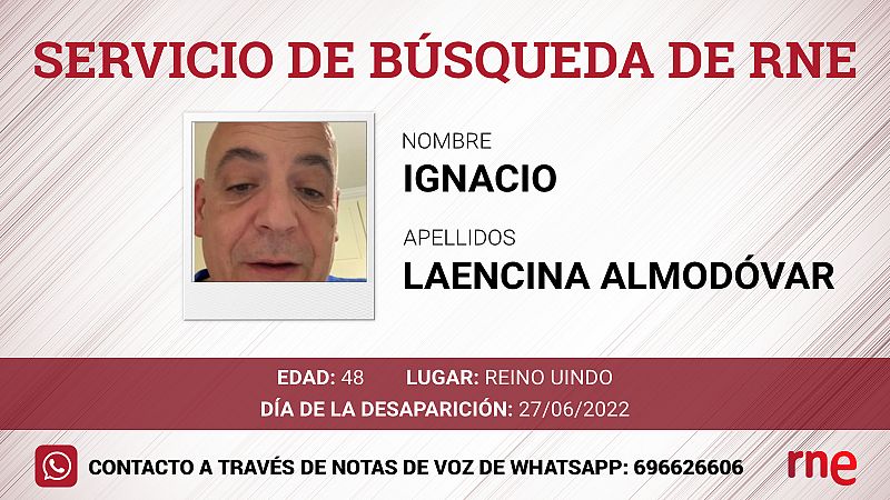 ervicio de búsqueda - Ignacio Laencina Almodóvar desaparecido en Reino Unido - Escuchar ahora