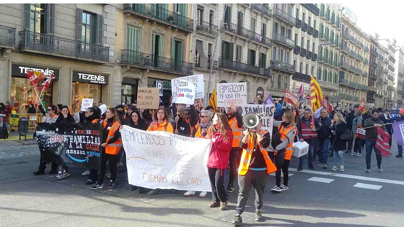 Continuen les protestes dels treballadors d'Amazon Martorelles