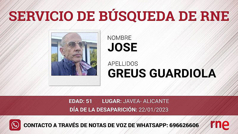 Servicio de Búsqueda- José Greus Guardiola, desaparecido en Javea Alicante