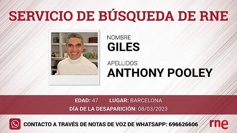 Servicio de búsqueda - Giles Anthony Pooley, desaparecido en Barcelona - escuchar ahora
