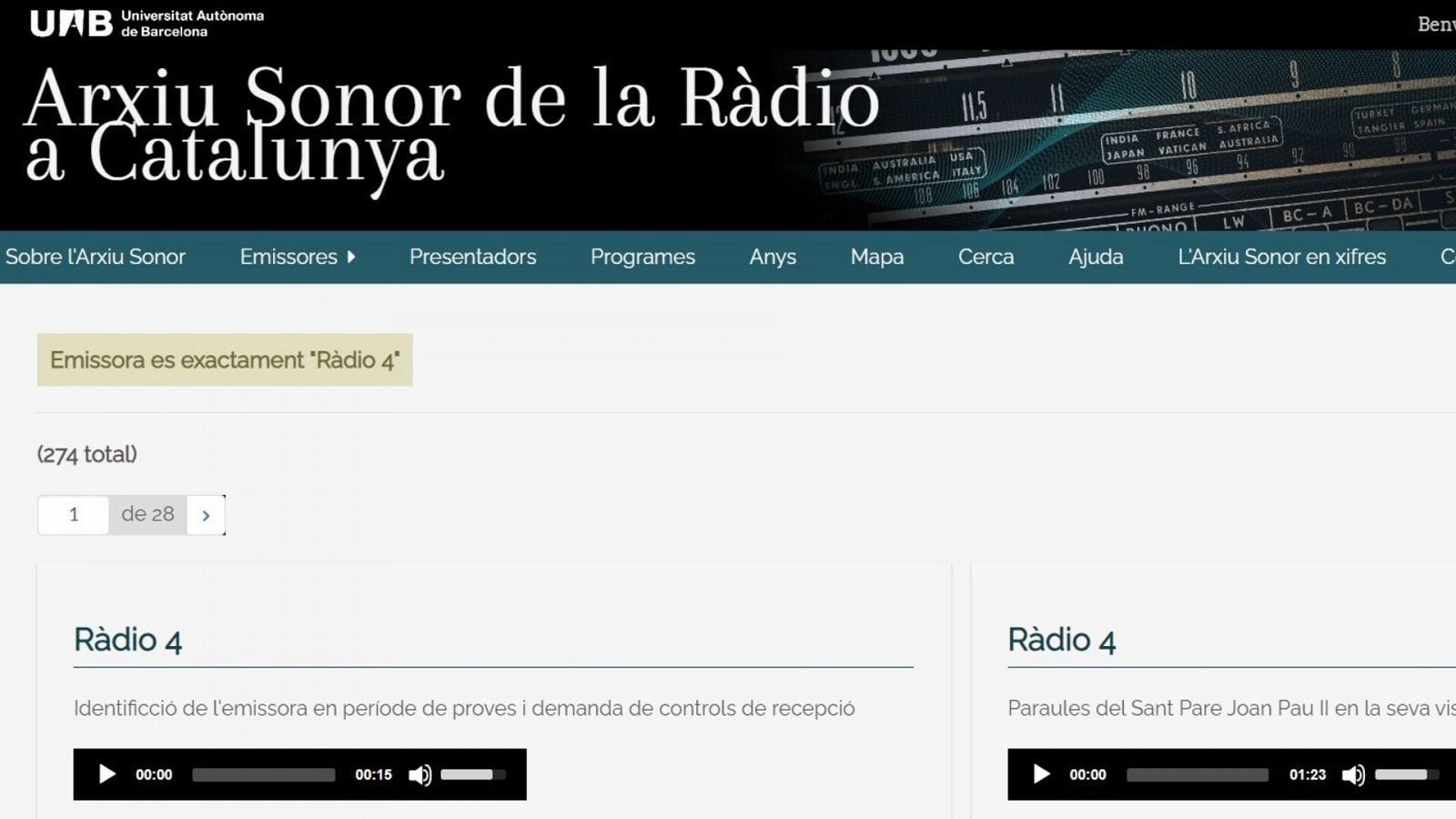 L'Arxiu de la Rdio de la UAB