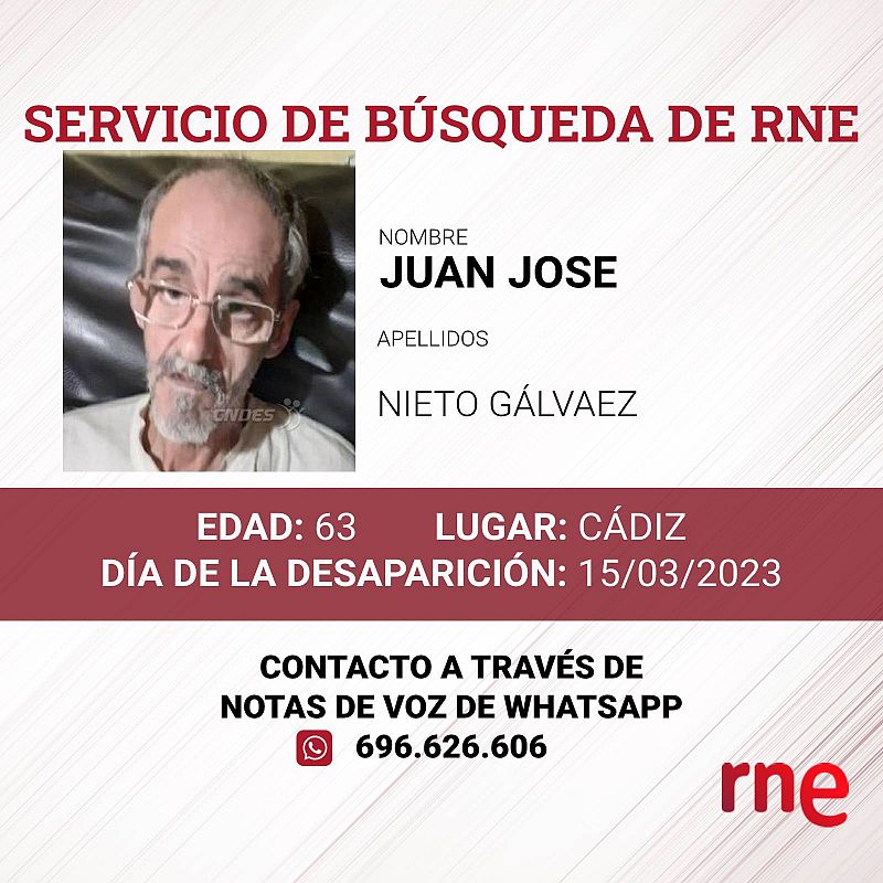 Servicio de bsqueda - Juan Jos Nieto Glvez -  desaparecido en Cdiz - escuchar ahora