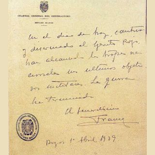 Último parte de la Guerra Civil española