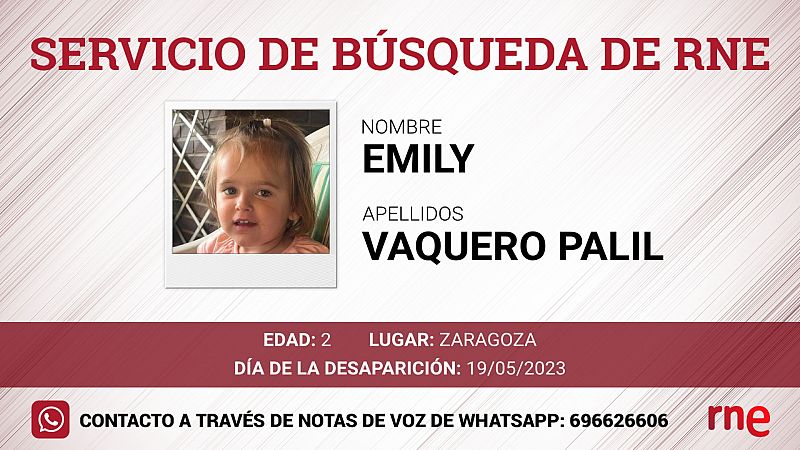 Servicio de bsqueda - Emily Vaquero Palil, desaparecido en Zaragoza - escuchar ahora