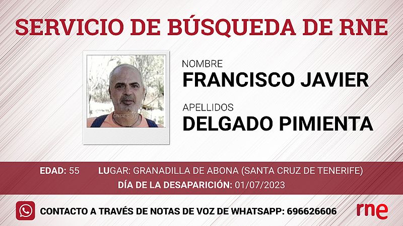 Servicio de bsqueda - Francisco Javier Delgado Pimienta, desaparecido en Granadilla de Abona (Santa Cruz de Tenerife) - escuchar ahora