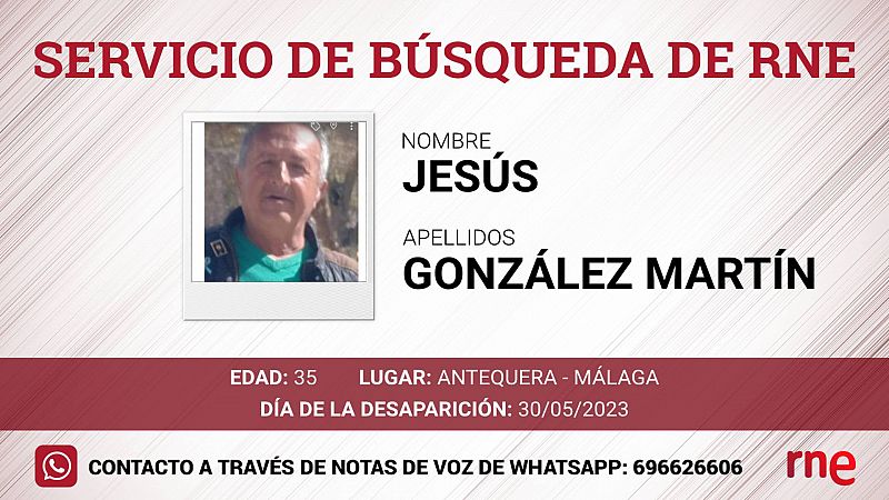 Servicio de bsqueda - Jess Gonzlez Martin, desaparecido en Antequera (Mlaga) - 07.09.2023 - Escuchar ahora