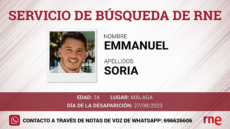 Servicio de bsqueda - Emmanuel Soria, desaparecido en Mlaga - escuchar ahora