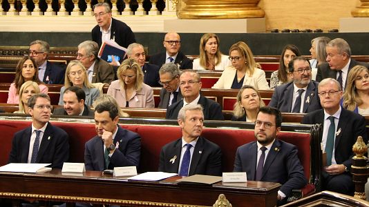 Serveis informatius Ràdio 4 - Pere Aragonès defensa l'amnistia davant els presidents autonòmics del PP