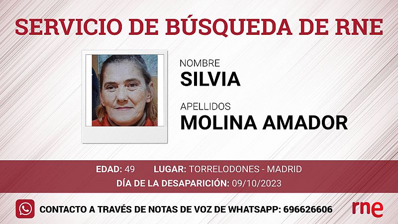 Servicio de bsqueda - Silvia Molina Amador, desaparecido en Torrelodones - Madrid - escuchar ahora