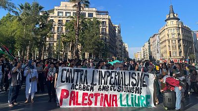 Concentració universitària a plaça Universitat en suport a Palestina | Helena Oset
