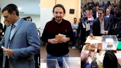 Boletines RNE - Sánchez, Iglesias y Rivera, primeros candidatos que votan en sus colgeios electorales