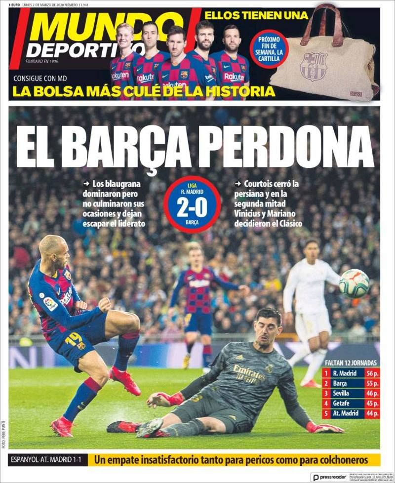 El Clásico Madrid vs Barça, en las portadas