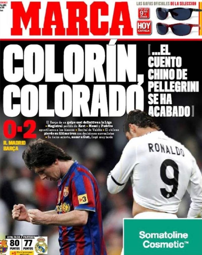 El 'clásico' en los principales periódicos