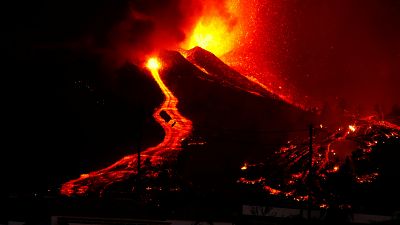 Coladas de lava, tras la erupcin en Cumbre Vieja, La Palma.