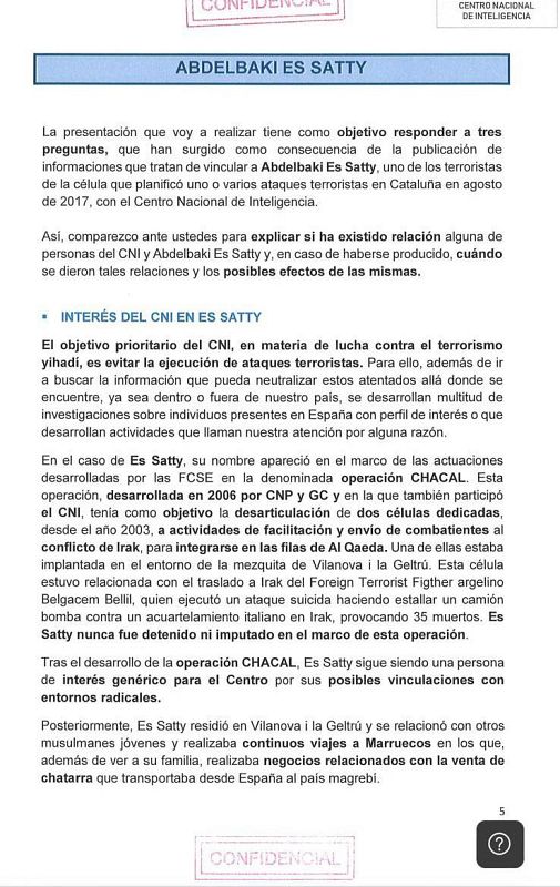 Análisis de la posible relación entre Abdelbaki Es Satty y el CNI español, investigando su conexión con la operación CHACAL de 2006 y sus implicaciones.