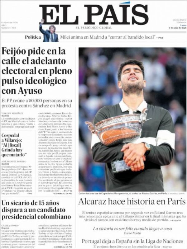 La prensa se rinde a Alcaraz