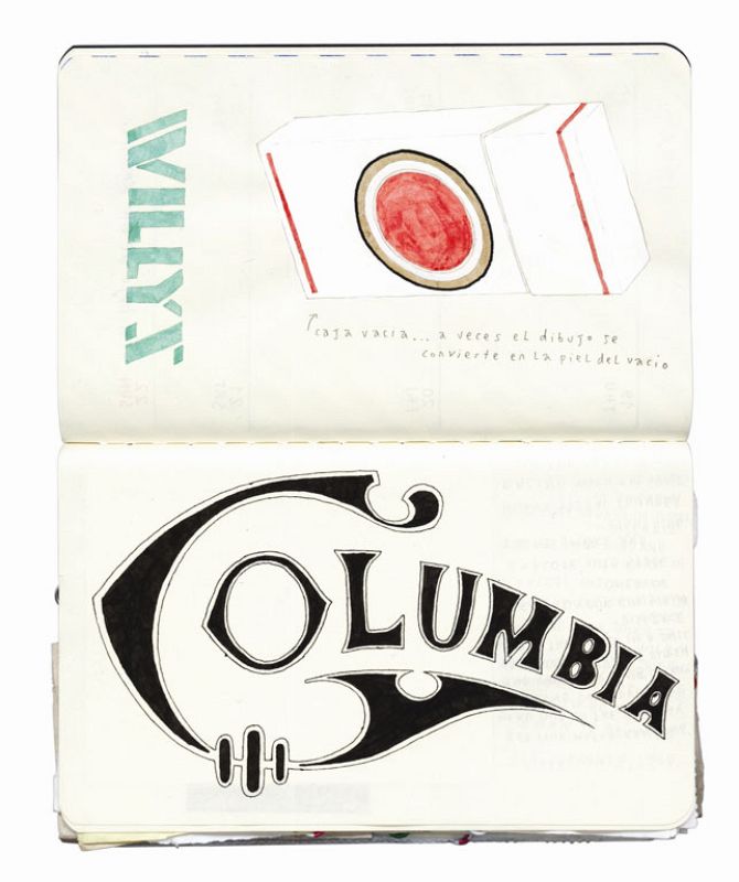 Cuaderno nº 2, dibujo en tinta, de la serie: "Diario de motocicleta"