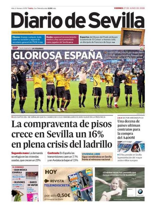 Portada de El Diario de Sevilla