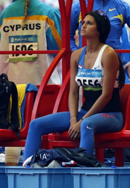 Franco of Paraguay competes in the women's javelin throw qualifying round at the Beijing 2008 Olympic Games in the National Stadium 