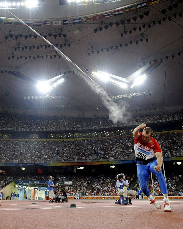 El ruso Ilya Korotkov, durante la final de lanzamiento de jabalina