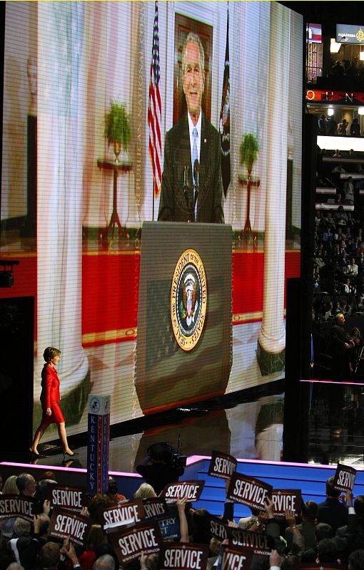 Laura Bush en la Convención Republicana en Saint Paul, Estados Unidos.