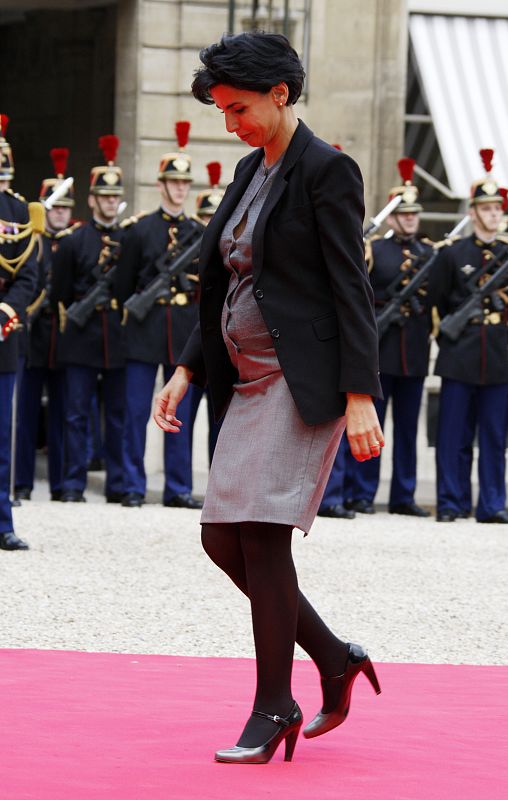 France?s Justice minister Dati arrives to attend the reception for Pope Benedict XVI at the Elysee Palace