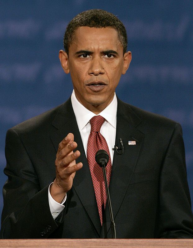 El senador demócrata Barack Obama, en su intervención en el primer debate en Oxford Oxford