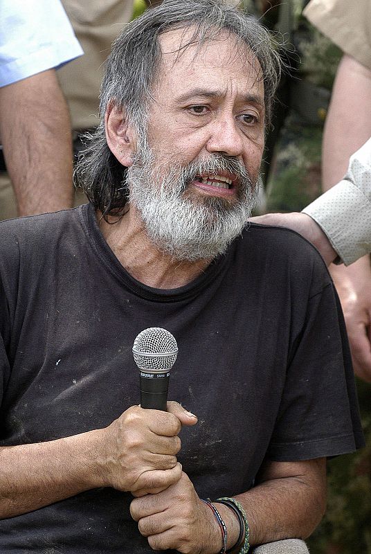 El ex congresista Óscar Tulio Lizcano en un momento de la comparecencia ante la prensa en Cali, Colombia, tras ser liberado