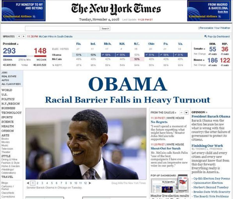 "Caen las barreras raciales con una participación masiva"