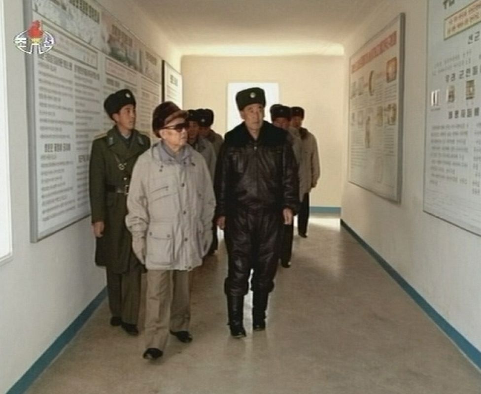 Frame grab of North Korean leader Kim Jong-il visiting an air force base