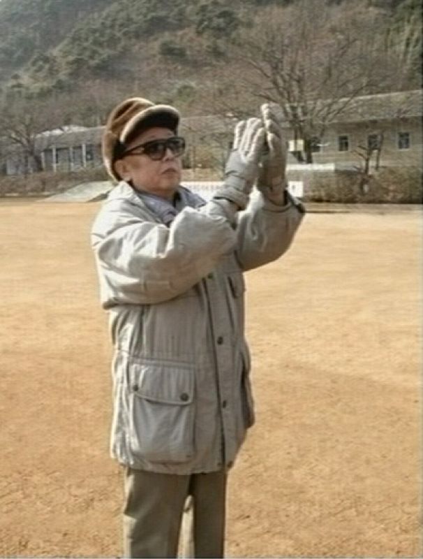Frame grab of North Korean leader Kim Jong-il visiting an air force base