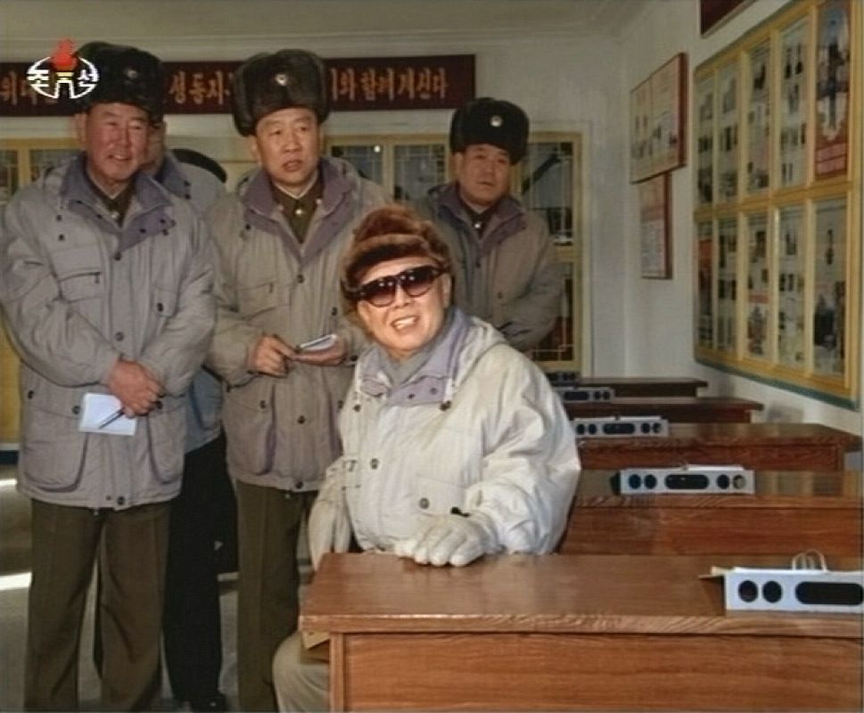 Frame grab of North Korean leader Kim Jong-il visiting an air force base