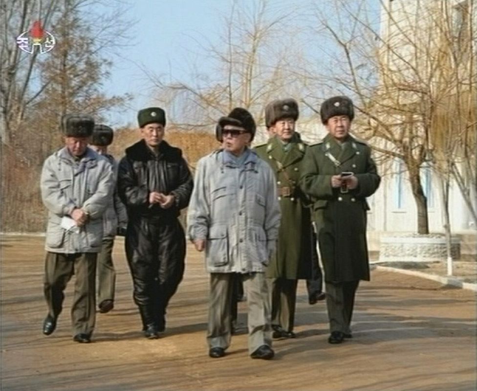 Frame grab of North Korean leader Kim Jong-il visiting an air force base