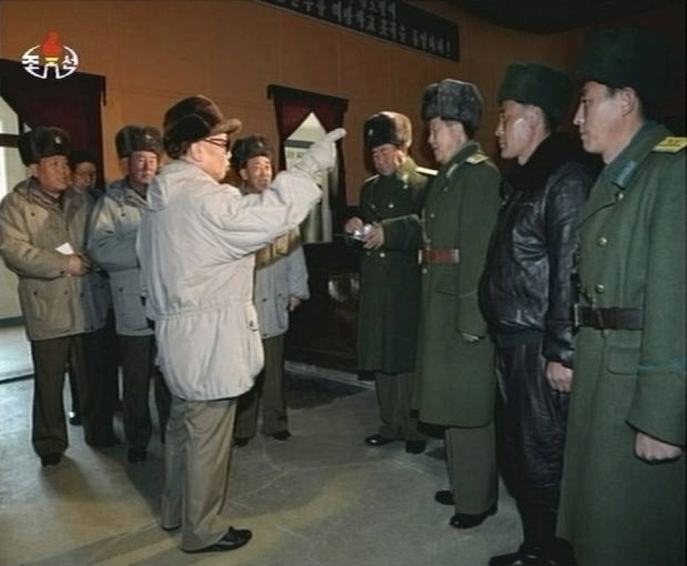 Frame grab of North Korean leader Kim Jong-il visiting an air force base