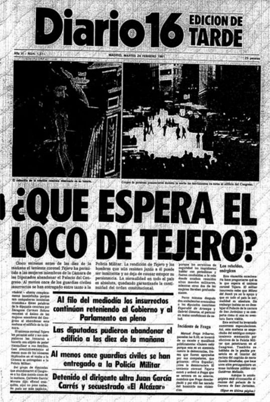 El día 24, Diario 16 sacaba a la calle una edición en la que se señalaba que las diputadas habían sido evacuadas y apelaba a los golpistas a abandonar la insurrección.