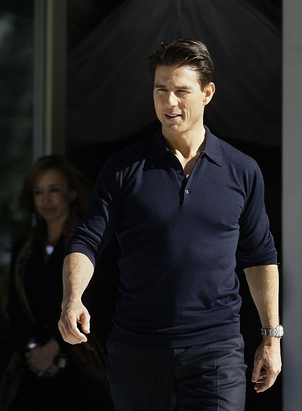 Tom Cruise a su llegada a Madrid donde ha presentado  su última película