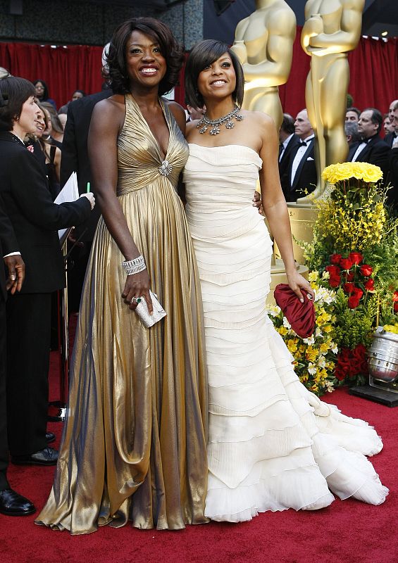 Nominees for Best Supporting Actress Davis and Henson arrive at the 81st Academy Awards in Hollywood