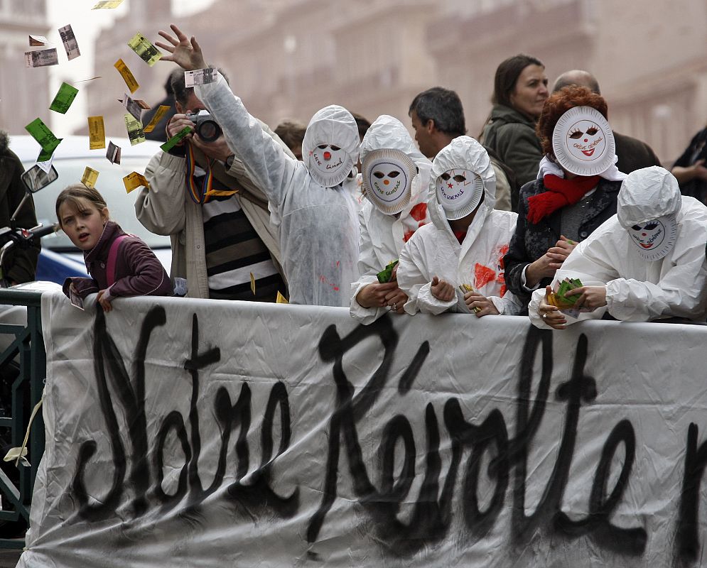 Manifestantes en Marsella