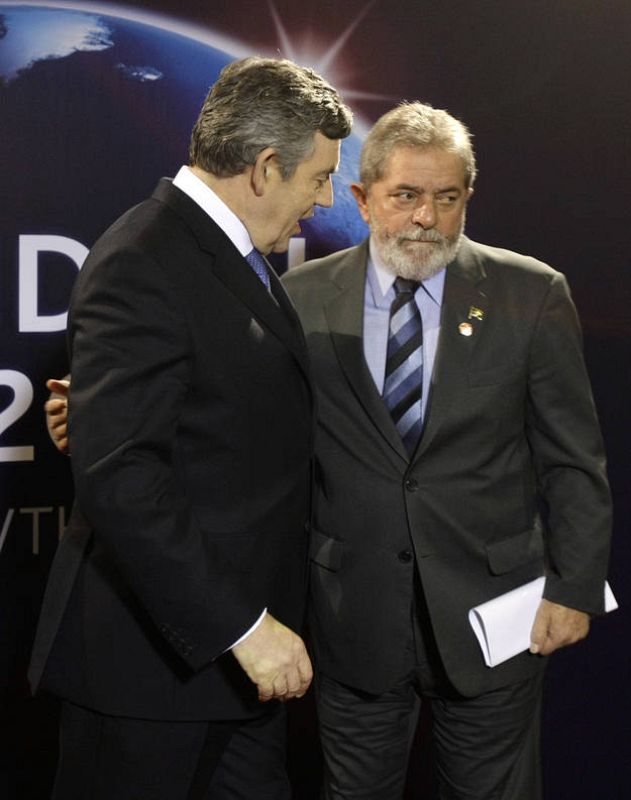 El presidente brasileño Lula Da Silva llega al centro ExCel