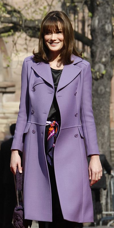 France's first lady Carla Bruni-Sarkozy arrives for the visit of the Strasbourg's Cathedral