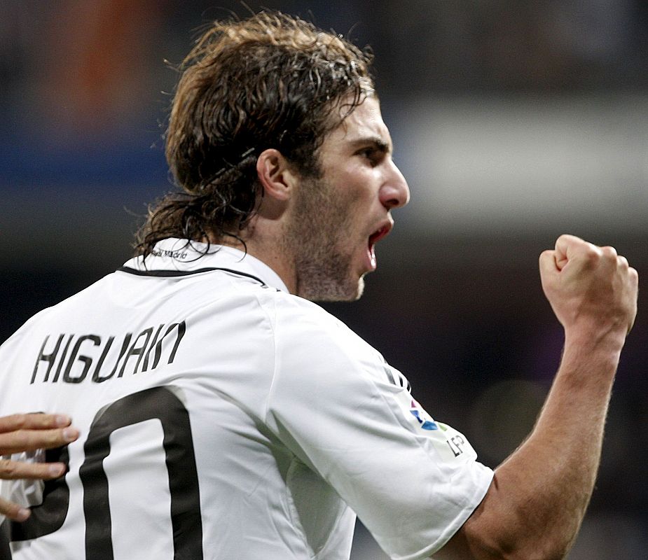 Higuaín celebra el gol que ha marcado al Getafe.