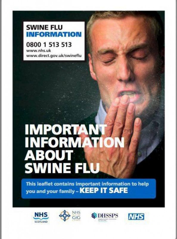 Portada del panfleto de la campaña de fomento de la higiene y de protección ante la gripe que ha puesto en marcha el Reino Unido
