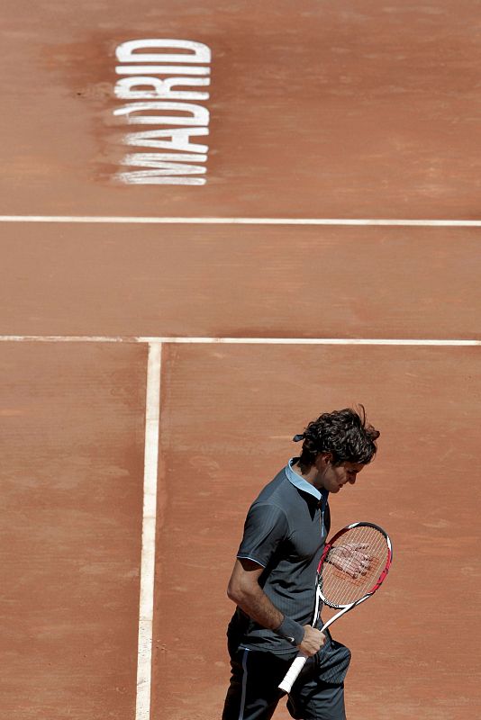 Federer en su partido frente al norteamericano James Blake.