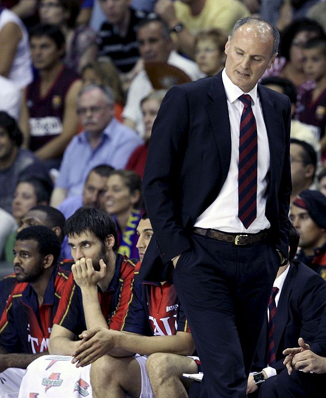 El entrenador del Tau Cerámica Dusko Ivanovic, la imagen de la derrota.